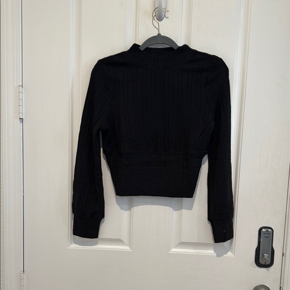 RAQUEL Black RIBBED KNIT PULLOVER - Picture 3 of 7